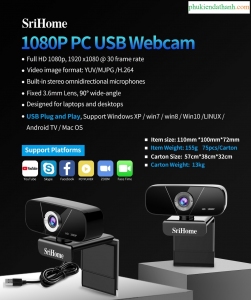 webcam học online Srihome 2.0 có mic